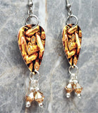 Bullet Covered Guitar Pick Earrings with Copper Crystal Swarovski Crystal Dangles