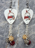 Woodland Creature Hedgehog Guitar Pick Earrings with Pave Bead Dangles