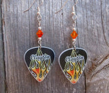 Hot Rod Flames Guitar Pick Earrings with Fire Opal Swarovski Crystals
