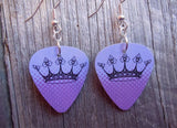 Purple with Black Crown Guitar Pick Earrings