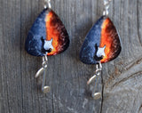 Guitar Fire and Ice Guitar Pick Earrings with Music Note Dangles