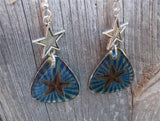 Transparent Star Guitar Pick Earrings with Star Connector Charm