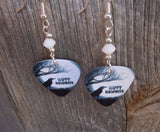Happy Halloween Raven Guitar Pick Earrings with White Swarovski Crystals