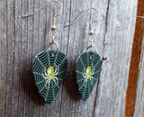 Spider on a Spiderweb Guitar Pick Earrings