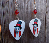 Evil Clown with Top Hat Guitar Picks with Red Swarovski Crystals