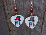 Evil Clown with Top Hat Guitar Picks with Red Swarovski Crystals