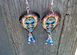 Evil Clown with Flames for Hair Guitar Picks with Blue Crystals
