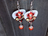Evil Clown with a Bomb Guitar Picks with Orange Ombre Pave Bead Dangles