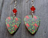 Beautiful Berries. Flowers and Vines Guitar Pick Earrings with Hyacinth Crystals