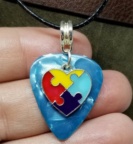 Autism Jewelry, Puzzle Piece and Heart, half dollar by Namecoins