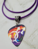 Double Male Sign Pride Guitar Pick Necklace with Rolled Purple Cord