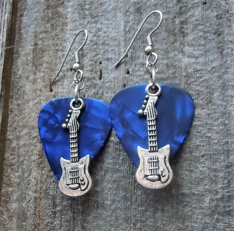 CLEARANCE Electric Guitar Charm Guitar Pick Earrings - Pick Your Color