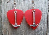 CLEARANCE Hammer Charm Guitar Pick Earrings - Pick Your Color