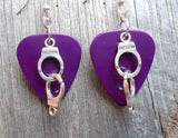 CLEARANCE Handcuff Charm Guitar Pick Earrings - Pick Your Color