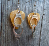 CLEARANCE Large Handcuff Charm Guitar Pick Earrings - Pick Your Color