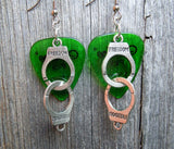 CLEARANCE Large Handcuff Charm Guitar Pick Earrings - Pick Your Color