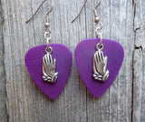 CLEARANCE Prayer Hands Charm Guitar Pick Earrings - Pick Your Color