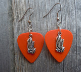 CLEARANCE Prayer Hands Charm Guitar Pick Earrings - Pick Your Color