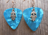CLEARANCE Hamsa Hand Charms Guitar Pick Earrings - Pick Your Color