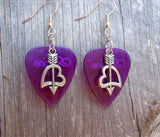 CLEARANCE Heart and Arrow Charm Guitar Pick Earrings - Pick Your Color