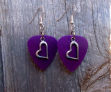 CLEARANCE Crooked Heart Charm Guitar Pick Earrings - Pick Your Color