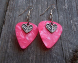 CLEARANCE Heart Made Of Wings Charms Guitar Pick Earrings - Pick Your Color