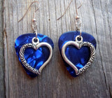 CLEARANCE Large Heart Charm Guitar Pick Earrings - Pick Your Color