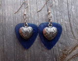CLEARANCE Heart Charm Guitar Pick Earrings - Pick Your Color
