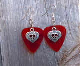 CLEARANCE Heart Peace Sign Charm Guitar Pick Earrings - Pick Your Color