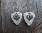 CLEARANCE Heart Peace Sign Charm Guitar Pick Earrings - Pick Your Color