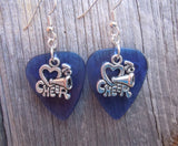 CLEARANCE I Love to Cheer Charms Guitar Pick Earrings - Pick Your Color