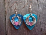 CLEARANCE Heart with Double Arched Wings Guitar Pick Earrings - Pick Your Color