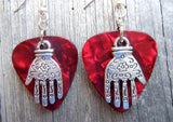 CLEARANCE Henna Hand Charms Guitar Pick Earrings - Pick Your Color