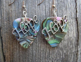 CLEARANCE Hope Text Charm Guitar Pick Earrings - Pick Your Color