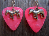 CLEARANCE Horse Charm Guitar Pick Earrings - Pick Your Color