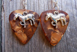 CLEARANCE Horse Charm Guitar Pick Earrings - Pick Your Color