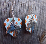 CLEARANCE Large Horse Head Charm Guitar Pick Earrings - Pick Your Color