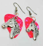 CLEARANCE Large Horse Head Charm Guitar Pick Earrings - Pick Your Color