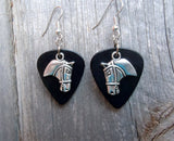 Horse Head Charm Guitar Pick Earrings - Pick Your Color