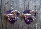 CLEARANCE Large Horse Running Charm Guitar Pick Earrings - Pick Your Color
