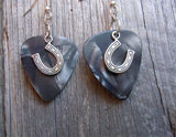 CLEARANCE Horseshoe Charm Guitar Pick Earrings - Pick Your Color