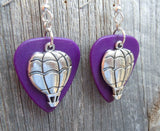 CLEARANCE Hot Air Balloon Charm Guitar Pick Earrings - Pick Your Color