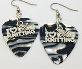 CLEARANCE I Heart Knitting Charm Guitar Pick Earrings - Pick Your Color
