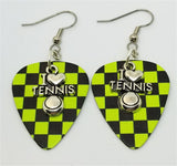 CLEARANCE I Heart Tennis Charm Guitar Pick Earrings - Pick Your Color