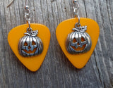 CLEARANCE Jack O' Lantern Charm Guitar Pick Earrings - Pick Your Color