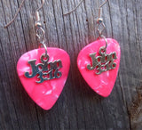 CLEARANCE John 3:16 Charm Guitar Pick Earrings - Pick Your Color