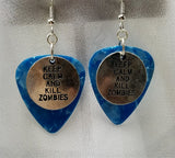 CLEARANCE Keep Calm and Kill Zombies Charm Guitar Pick Earrings - Pick Your Color
