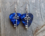 CLEARANCE Key Charm Guitar Pick Earrings - Pick Your Color