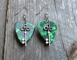 CLEARANCE Key Charm Guitar Pick Earrings - Pick Your Color