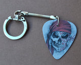 Pirate or Tribal Skull Guitar Pick Keychain